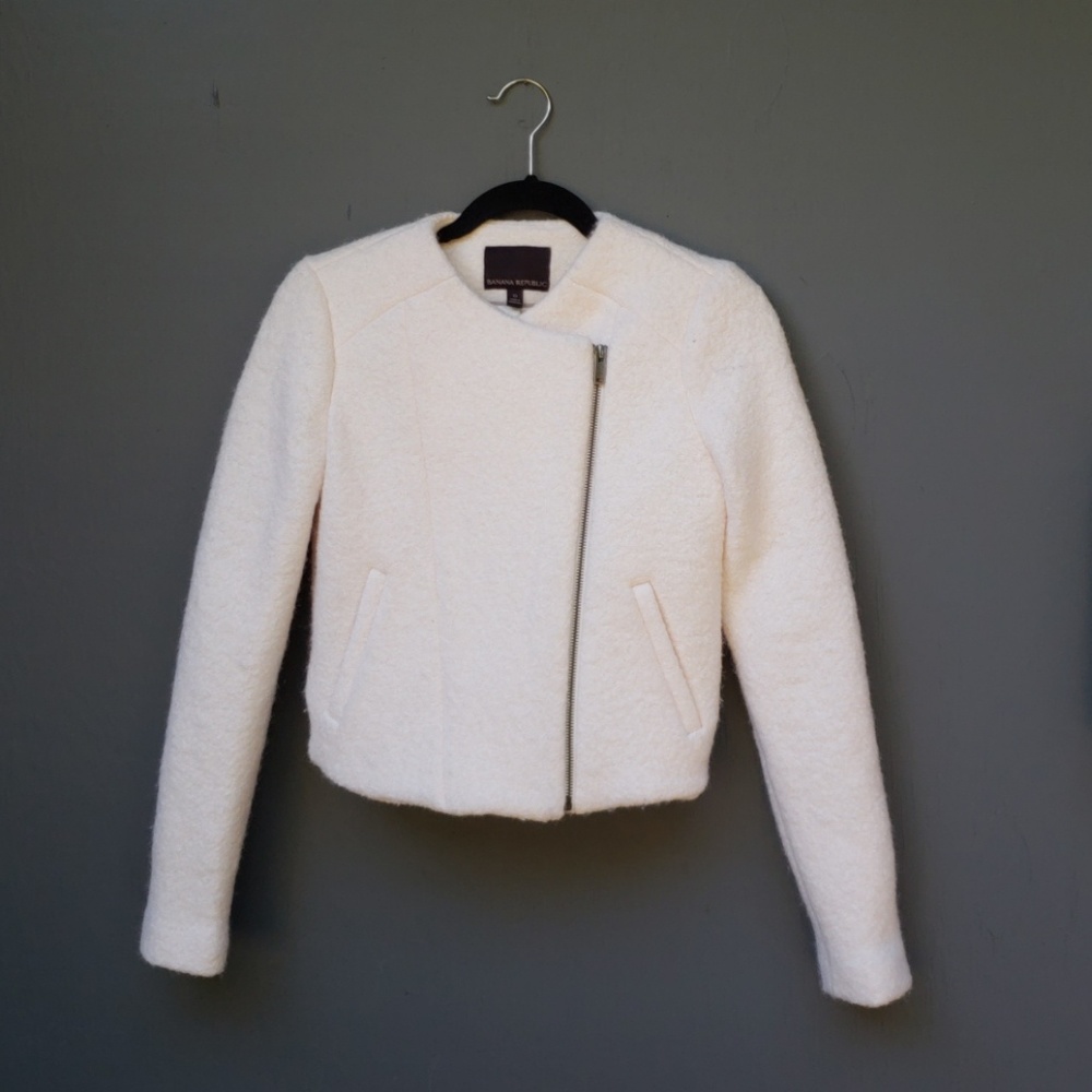 NWOT Banana Republic wool blend moto jacket coat